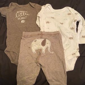 Baby boy 3 pc outfit sets nb-6 months